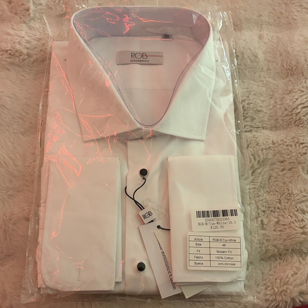 Mens White Tuxedo Shirt - Modern Fit